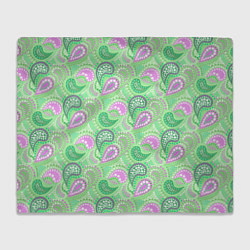 Плед флисовый Turkish cucumber green background, цвет: 3D-велсофт