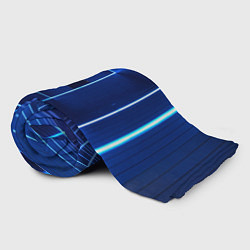 Плед флисовый Неоновый абстрактный коридор - Синий, цвет: 3D-велсофт — фото 2