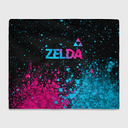 Плед флисовый Zelda Neon Triforce, цвет: 3D-велсофт
