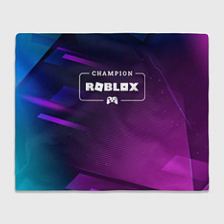 Плед флисовый Roblox Gaming Champion: рамка с лого и джойстиком, цвет: 3D-велсофт