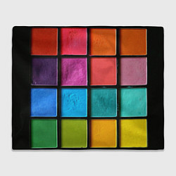 Плед флисовый Абстрактный набор красок-паттернов, цвет: 3D-велсофт