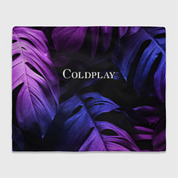 Плед флисовый Coldplay neon monstera, цвет: 3D-велсофт