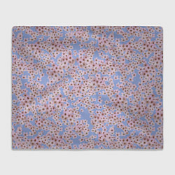 Плед флисовый Цветы Нарисованные На Голубом Фоне, цвет: 3D-велсофт