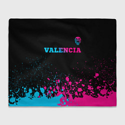 Плед флисовый Valencia - neon gradient: символ сверху, цвет: 3D-велсофт