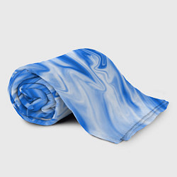 Плед флисовый Бело синий абстрактный фон Волны, цвет: 3D-велсофт — фото 2