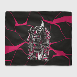 Плед флисовый Скелетон-воин в противогазе, цвет: 3D-велсофт