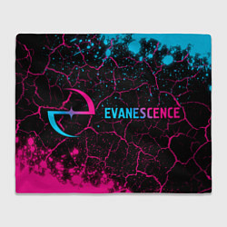 Плед флисовый Evanescence - neon gradient: надпись и символ, цвет: 3D-велсофт