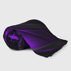Плед флисовый Черно-фиолетовая геометрическая абстракция, цвет: 3D-велсофт — фото 2