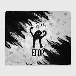 Плед флисовый Кот ъуъ Егор, цвет: 3D-велсофт