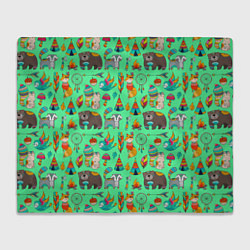 Плед флисовый Painted colorful animals, цвет: 3D-велсофт