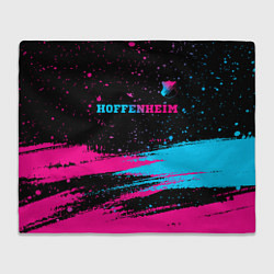 Плед флисовый Hoffenheim - neon gradient: символ сверху, цвет: 3D-велсофт