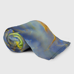 Плед флисовый Абстрактные мазки красок и силуэт - Синий, цвет: 3D-велсофт — фото 2