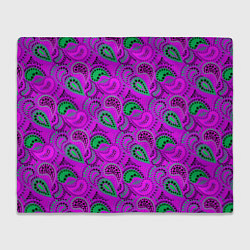Плед флисовый Turkish cucumber raspberry and green background, цвет: 3D-велсофт