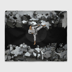 Плед флисовый Боевые искусства - каратист, цвет: 3D-велсофт