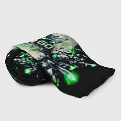 Плед флисовый CS GO green, цвет: 3D-велсофт — фото 2