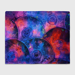 Плед флисовый Композиция из дисков, цвет: 3D-велсофт