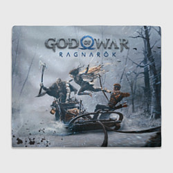 Плед флисовый Сражение с Фрейей GoW Ragnarok, цвет: 3D-велсофт