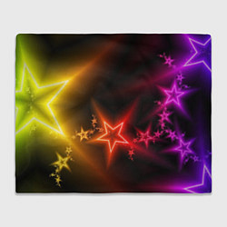 Плед флисовый Звёзды с неоновым свечением, цвет: 3D-велсофт