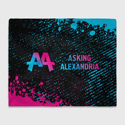 Плед флисовый Asking Alexandria - neon gradient: надпись и симво, цвет: 3D-велсофт