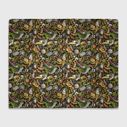 Плед флисовый Футбольные бутсы и кубок, цвет: 3D-велсофт