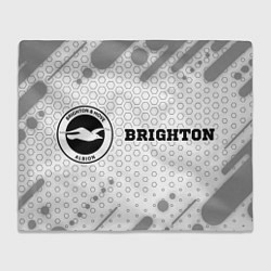 Плед флисовый Brighton sport на светлом фоне: надпись и символ, цвет: 3D-велсофт