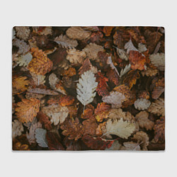 Плед флисовый Белый осенний лист, цвет: 3D-велсофт