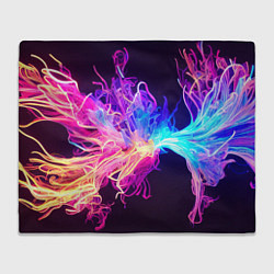 Плед флисовый Неоновый узор вспышка, цвет: 3D-велсофт