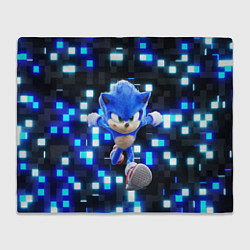 Плед флисовый Sonic neon squares, цвет: 3D-велсофт