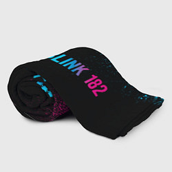 Плед флисовый Blink 182 - neon gradient: надпись и символ, цвет: 3D-велсофт — фото 2