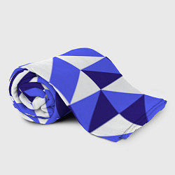 Плед флисовый Абстрактный сине-белый паттерн, цвет: 3D-велсофт — фото 2