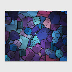Плед флисовый Цветные кубы, цвет: 3D-велсофт