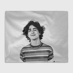 Плед флисовый Timothee Chalamet black white photo, цвет: 3D-велсофт