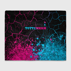 Плед флисовый Tottenham - neon gradient: символ сверху, цвет: 3D-велсофт