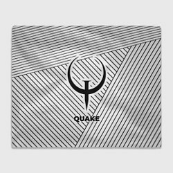 Плед флисовый Символ Quake на светлом фоне с полосами, цвет: 3D-велсофт