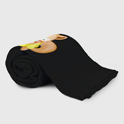 Плед флисовый Лисёнок в платье танцует на чёрном фоне, цвет: 3D-велсофт — фото 2
