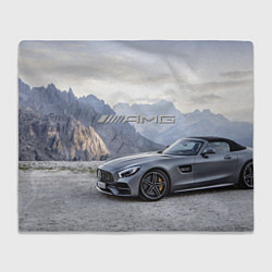 Плед флисовый Mercedes AMG V8 Biturbo cabriolet - mountains, цвет: 3D-велсофт