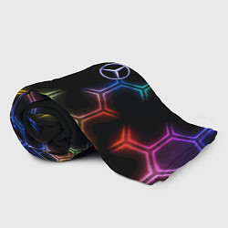Плед флисовый Mercedes - neon pattern, цвет: 3D-велсофт — фото 2
