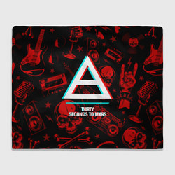 Плед флисовый Thirty Seconds to Mars rock glitch, цвет: 3D-велсофт