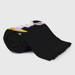 Плед флисовый Крольчонок сидит на месяце на чёрном фоне, цвет: 3D-велсофт — фото 2