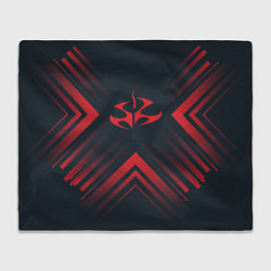 Плед флисовый Красный символ Hitman на темном фоне со стрелками, цвет: 3D-велсофт