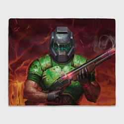 Плед флисовый DOS Doomguy, цвет: 3D-велсофт