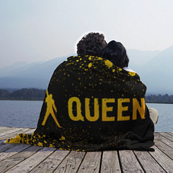 Плед флисовый Queen - gold gradient: надпись и символ, цвет: 3D-велсофт — фото 2
