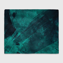 Плед флисовый Бирюзовый гранж, цвет: 3D-велсофт