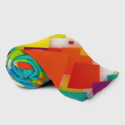 Плед флисовый Цветные геометрические квадраты, цвет: 3D-велсофт — фото 2