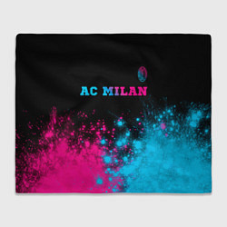 Плед флисовый AC Milan - neon gradient: символ сверху, цвет: 3D-велсофт
