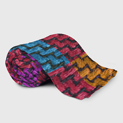 Плед флисовый Грубая вязка - цветная клетка - fashion 2044, цвет: 3D-велсофт — фото 2
