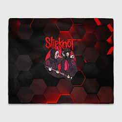 Плед флисовый Slipknot art black, цвет: 3D-велсофт