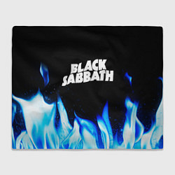 Плед флисовый Black Sabbath blue fire, цвет: 3D-велсофт