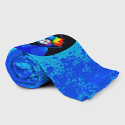 Плед флисовый Радужные друзья: Синий глитч, цвет: 3D-велсофт — фото 2