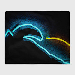 Плед флисовый Неоновый разлом - киберпанк броня, цвет: 3D-велсофт